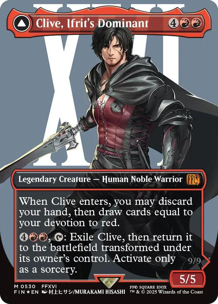 Clive, Ifrits Dominant // Ifrit, Warden of Inferno - Borderless - Surge Foil